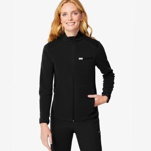 FIGS Women's On-Shift Fleece Jacket Black Small
